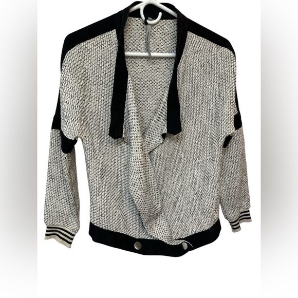 Cop. Copine conques textured oversized flowy black grey metallic jacket - Picture 1 of 9
